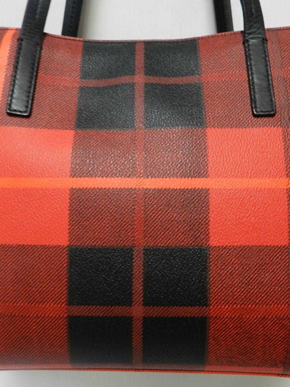 Kate Spade Hawthorne Lane red plaid tartan shoulder tote bag purse Coated Canvas - Picture 11 of 15